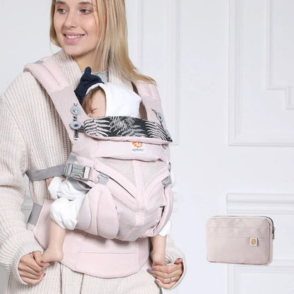 Porte Bébé - BreathBabyBag™ - Rose Maille - Le Petit Colimaçon